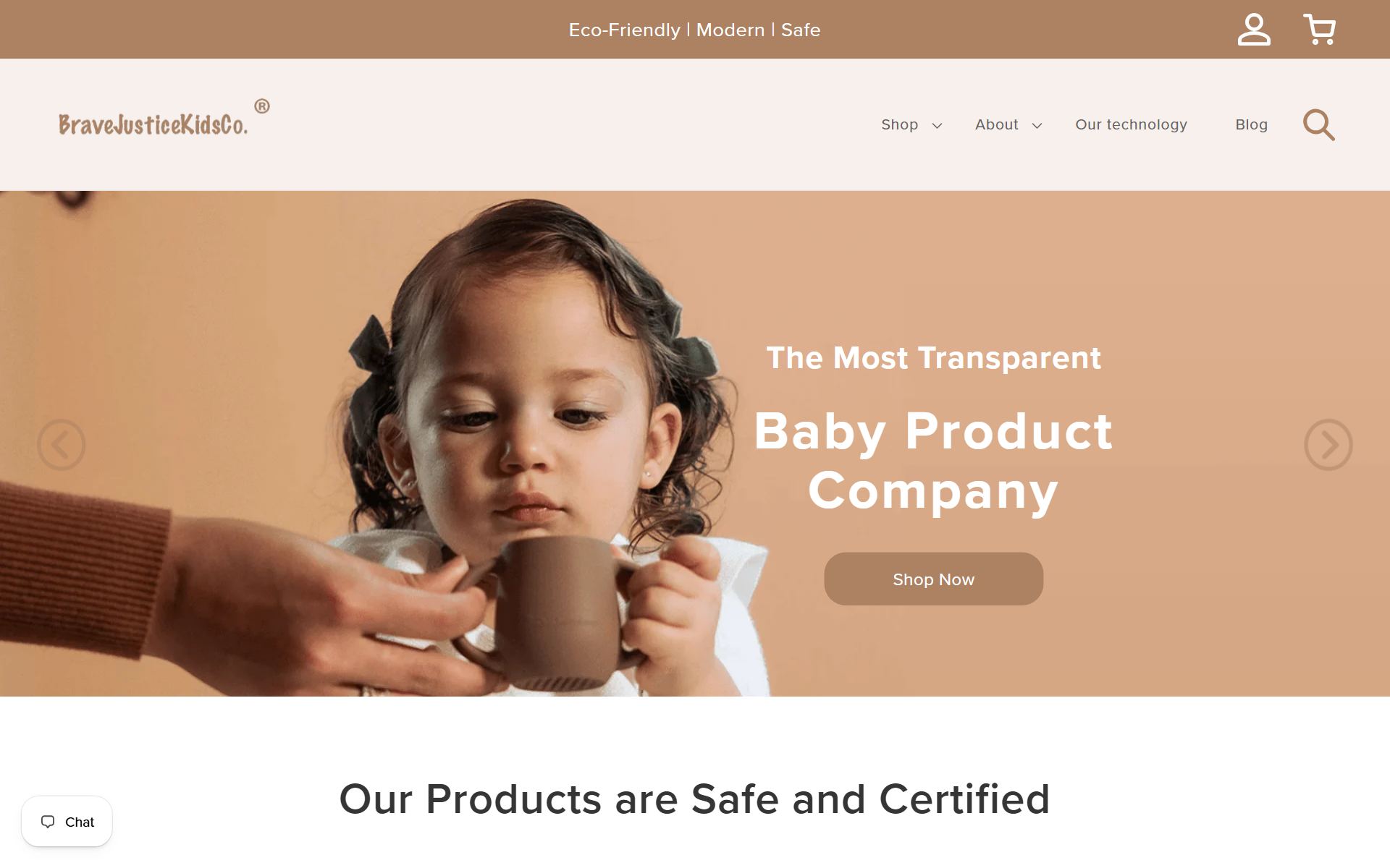 Brave Justice Kids Co website preview