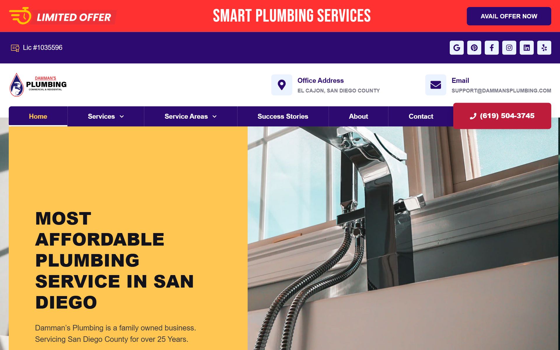 Damman's Plumbing website preview