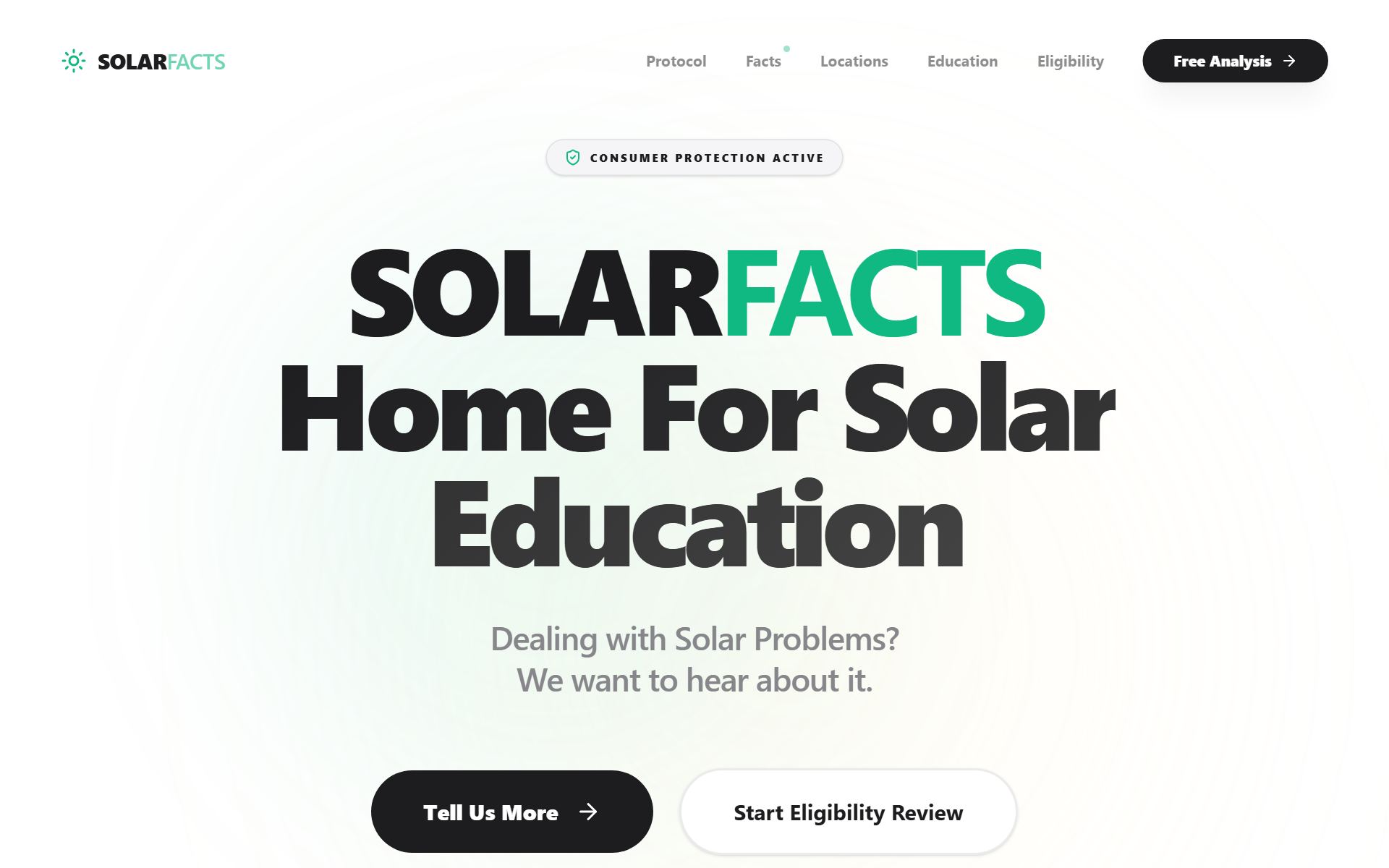 Solar Facts website preview